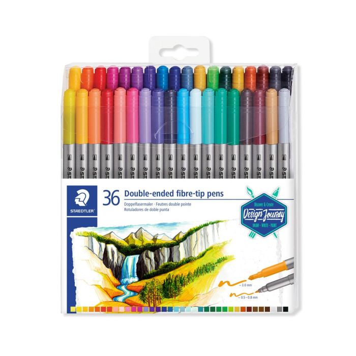 Staedtler rotulador doble punta de fibra design journey colores -36u-