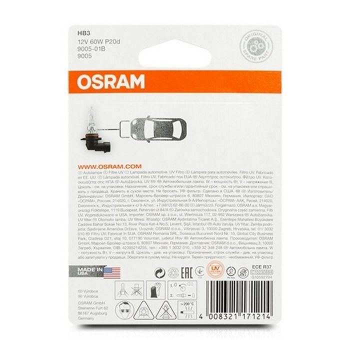 Bombilla para Automóvil OS9005-01B Osram OS9005-01B HB3 60W 12V 1