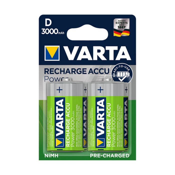 Pila varta recargable accu power d - lr20 3000ma (blister 2 unid.) ø34,2x61,5mm