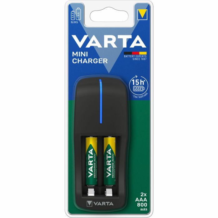 Mini cargador varta con 2 pilas aaa incluidas 100/240v 800ma Mini cargador varta con 2 pilas aaa incluidas 100/240v 800ma