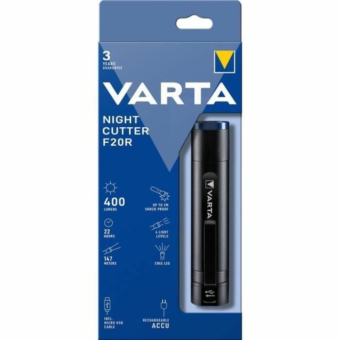 Antorcha-VARTA-Night Cutter F20R-400lm-Ultra potente-Resistente a golpes (2m)-Recargable