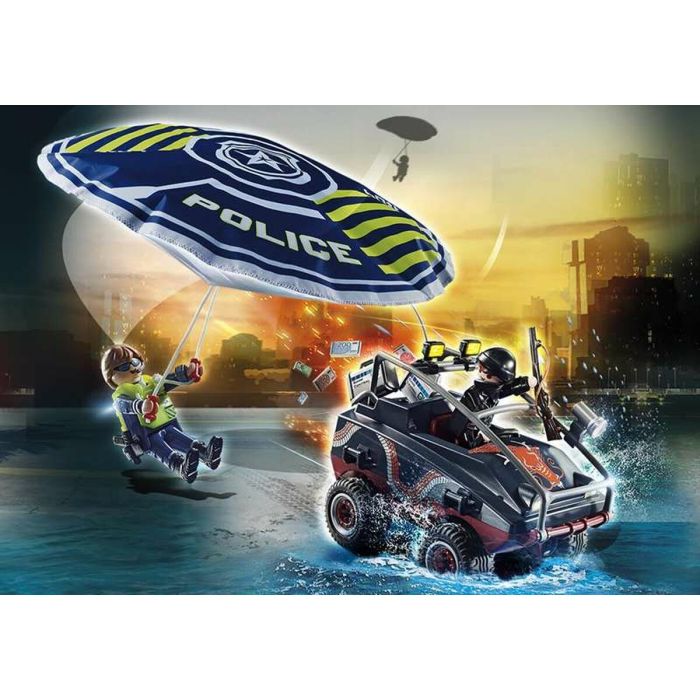 Playset Playmobil City Action Police Parachute with Amphibious Vehicle 70781 (50 pcs) 1