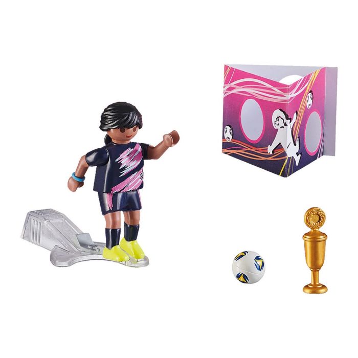 Playset Playmobil Footballer with a wall of goals 70875 2