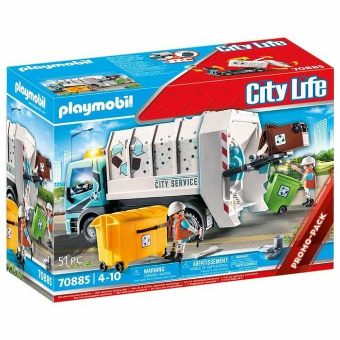 Playset Playmobil City Life Camión de Basura 70885 (51 pcs)