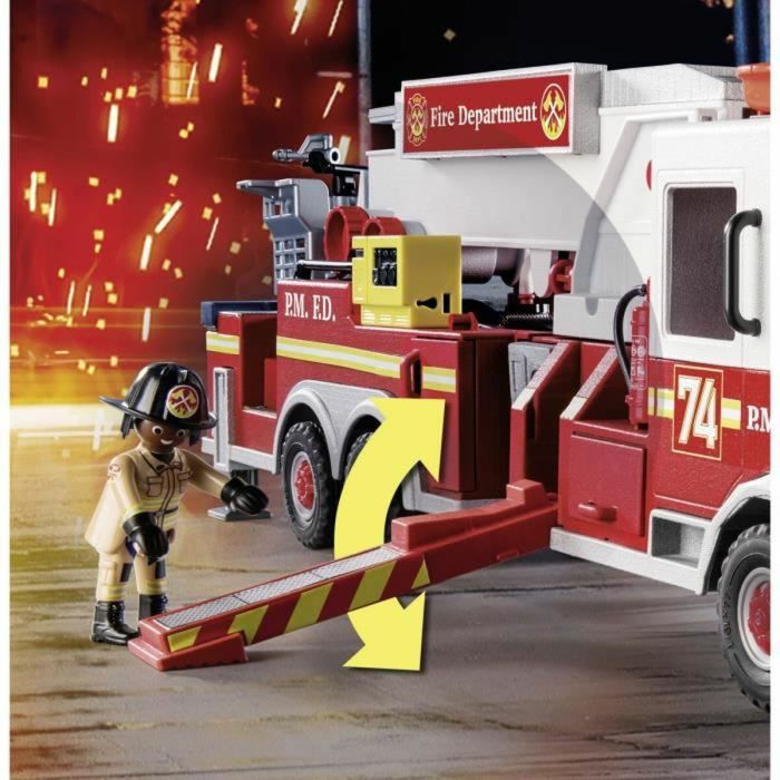Playset de Vehículos   Playmobil Fire Truck with Ladder 70935         113 Piezas   4