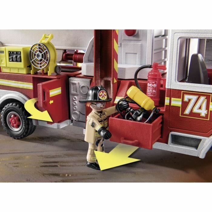 Playset de Vehículos   Playmobil Fire Truck with Ladder 70935         113 Piezas   1