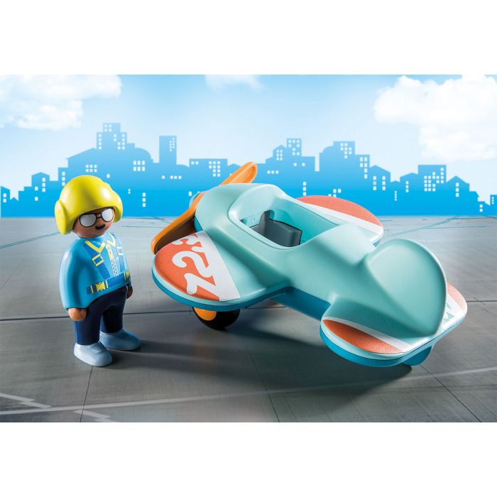 Playset Playmobil 1.2.3 Plane 71159 2 Piezas 2 Playset Playmobil 1.2.3 Plane 71159 2 Piezas 2