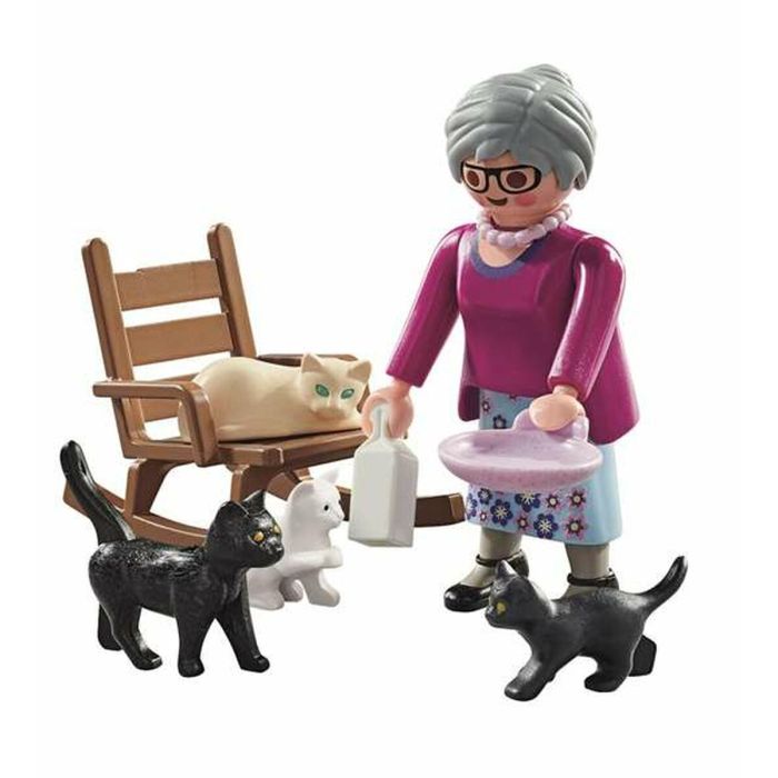 Playset Playmobil Special Plus: Grandmother with Cats 71172 9 Piezas 4