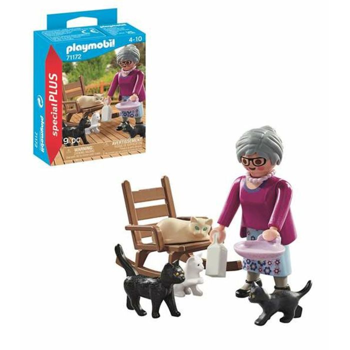 Playset Playmobil Special Plus: Grandmother with Cats 71172 9 Piezas 3