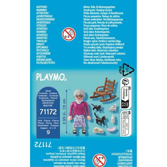 Playset Playmobil Special Plus: Grandmother with Cats 71172 9 Piezas 2