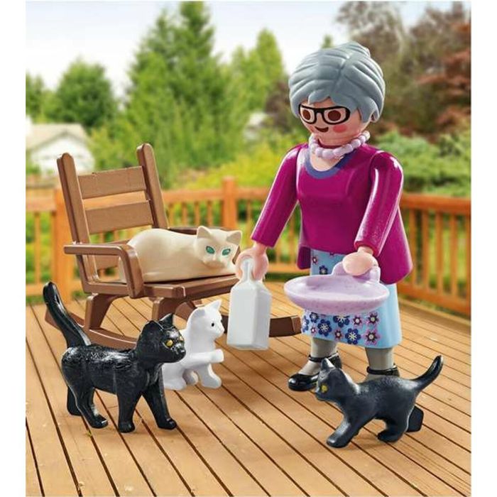 Playset Playmobil Special Plus: Grandmother with Cats 71172 9 Piezas 1