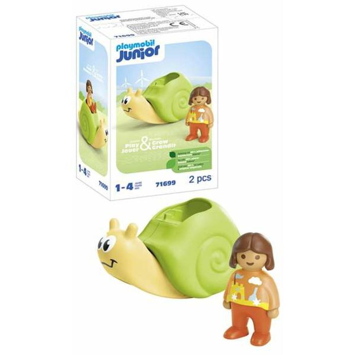 Caracol con figura playmobil junior.