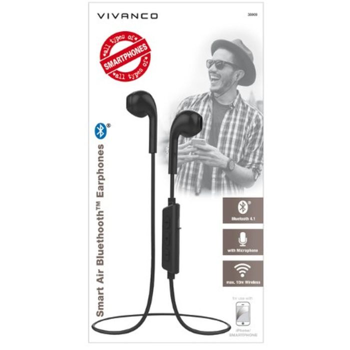 Auriculares Bluetooth Vivanco 38909 Negro Gris 1