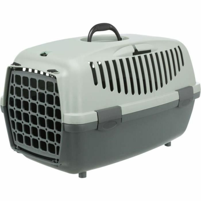 TRIXIE Caja de transporte Capri 1 - XS - 32 x 31 x 48 cm - Gris antracita y verde - Para perros