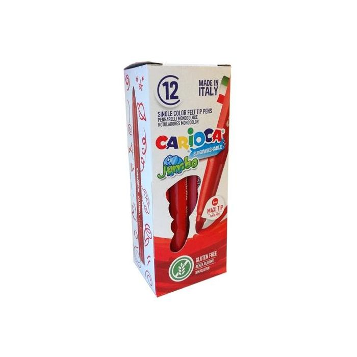 Carioca Rotulador jumbo punta maxi rojo - caja de 12