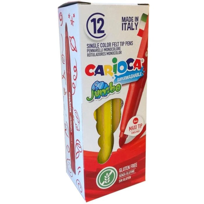Carioca Rotulador jumbo punta maxi amarillo - caja de 12