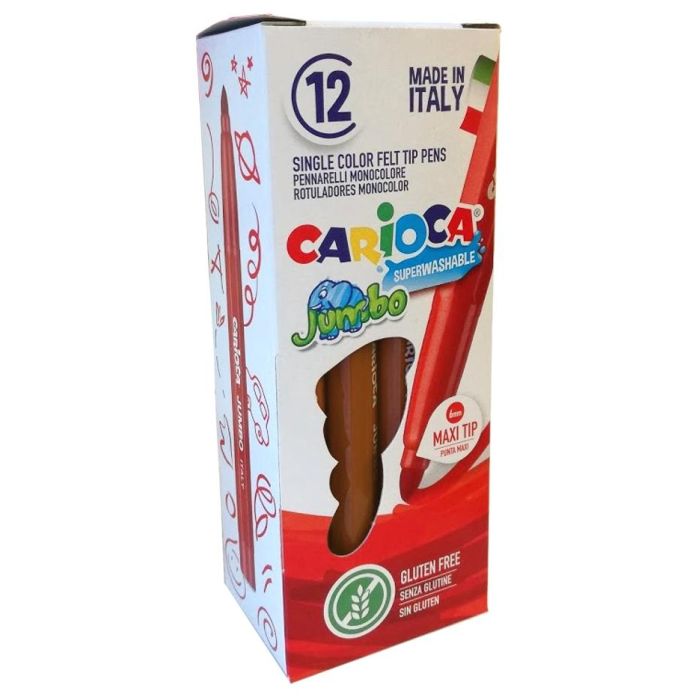 Carioca Rotulador jumbo punta maxi marrón - caja de 12
