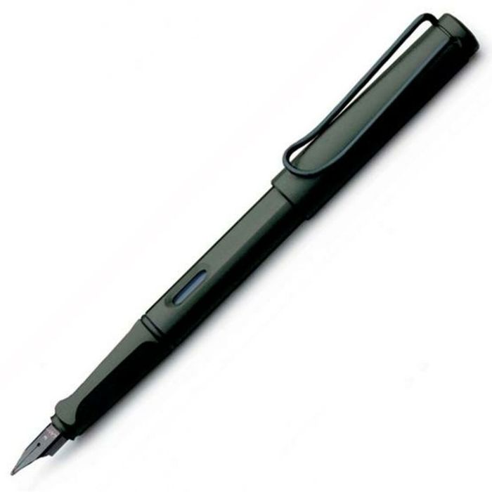 Lamy pluma estilográfica al-star black 071f punta fina tinta azul color negro