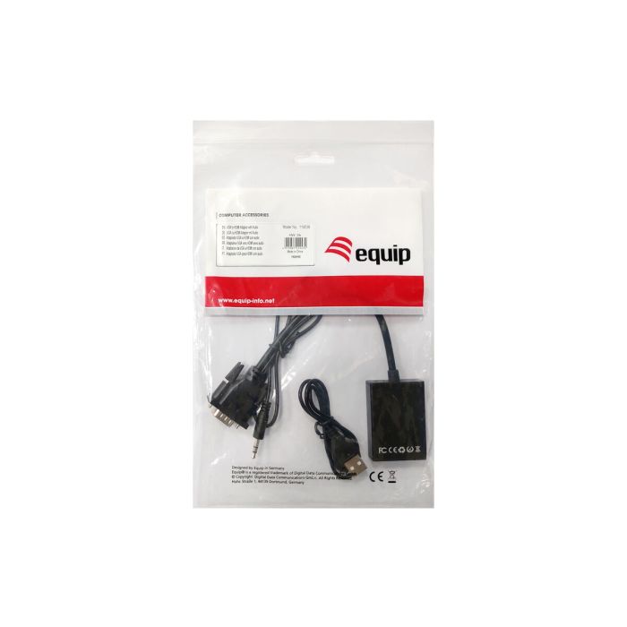 Adaptador VGA a HDMI con Audio Equip 119038 Negro (1 unidad) 1