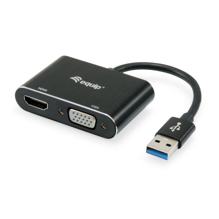 Adaptador USB a VGA Equip 133386 Negro