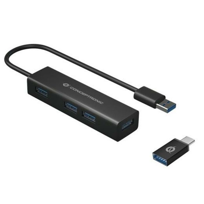 Hub USB Conceptronic Negro