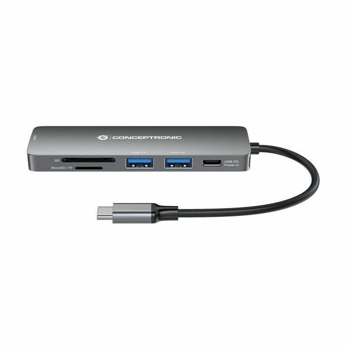 Hub USB Conceptronic DONN11G Gris 2