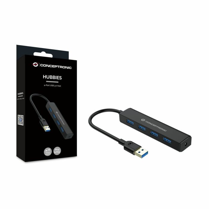 Hub USB Conceptronic C4PUSB3 Negro 2