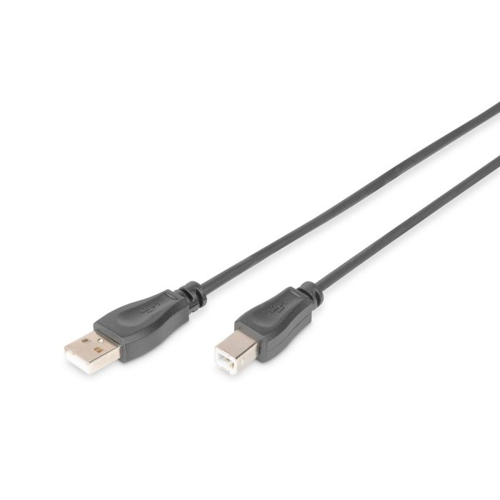 Digitus Cable USB 2.0 Tipo A-B Macho/Macho, Negro, 3m - Conexión de Alta Velocidad 480 Mbit/s
