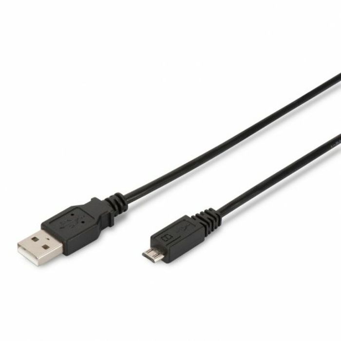 Digitus Cable USB 2.0 A a Micro B Macho/Macho 1.8m Negro para Conexión de Dispositivos