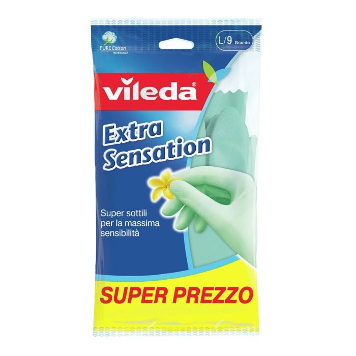 Guantes Desechables Vileda 167395 L Verde Algodón Látex Guantes Desechables Vileda 167395 L Verde Algodón Látex