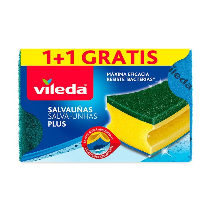 Estropajo salvauñas plus antibacterias 1+1 162590 vileda