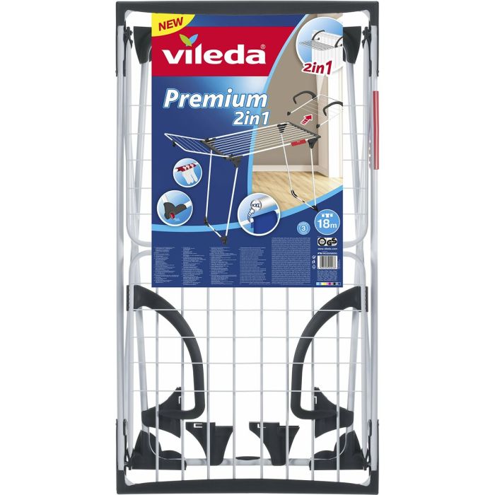 Tendedero Vileda Premium 2 en 1 Gris Acero (180 x 91 x 57 cm) 1