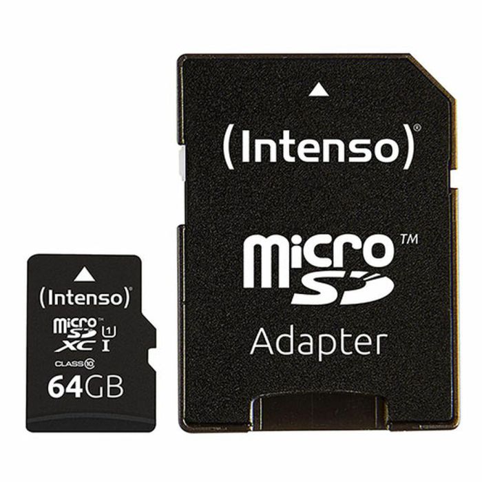 Tarjeta de Memoria Micro SD con Adaptador INTENSO 64 GB