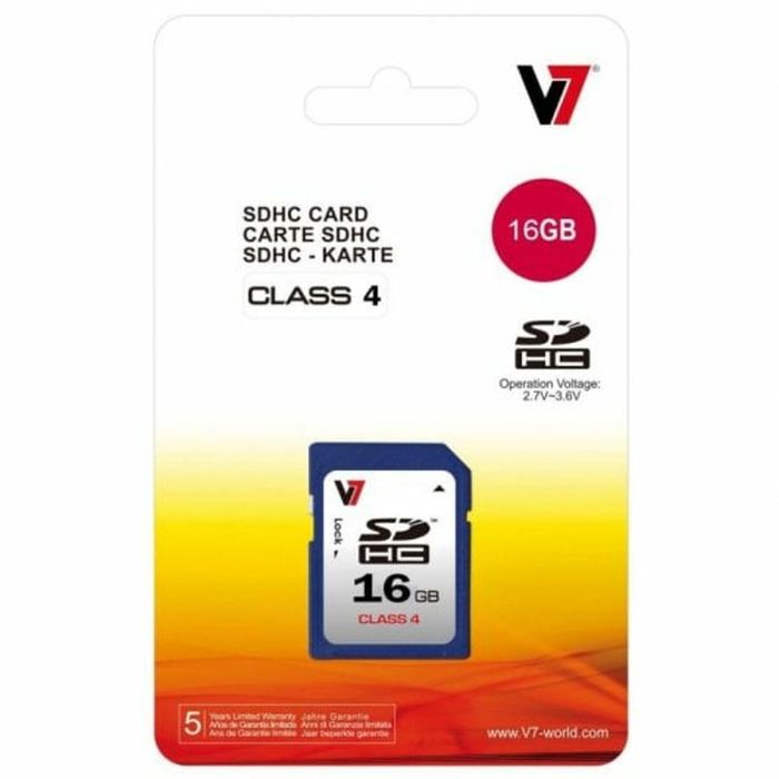 Tarjeta de Memoria SD V7 VASDH16GCL4R-2E 16GB 16 GB 3