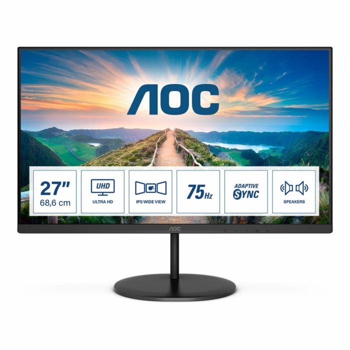 Monitor Profesional AOC U27V4EA 27"/ 4K/ Multimedia/ Negro