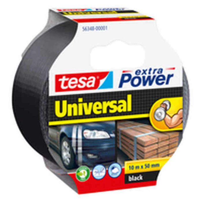 Cinta americana TESA extra Power Universal 10 m x 50 mm Negro (10 m x 5 cm)