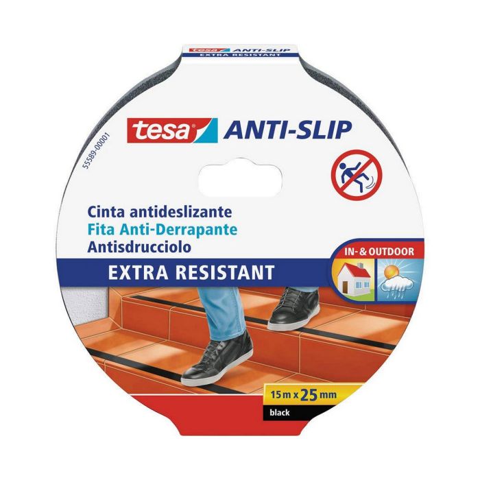 Cintas antideslizantes 15m x 25mm negra 55589 tesa