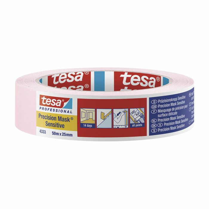Cinta Adhesiva TESA Precision mask sensitive Rosa (50 m x 25 mm)