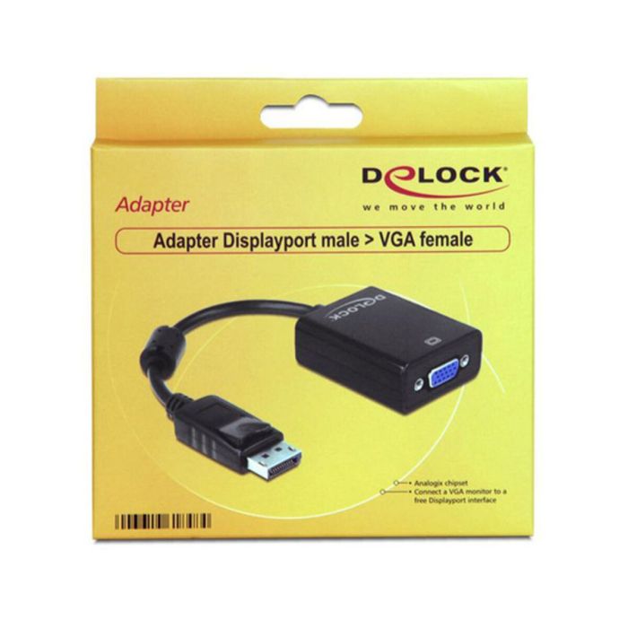 Adaptador DisplayPort a VGA DELOCK 61848 Negro 1