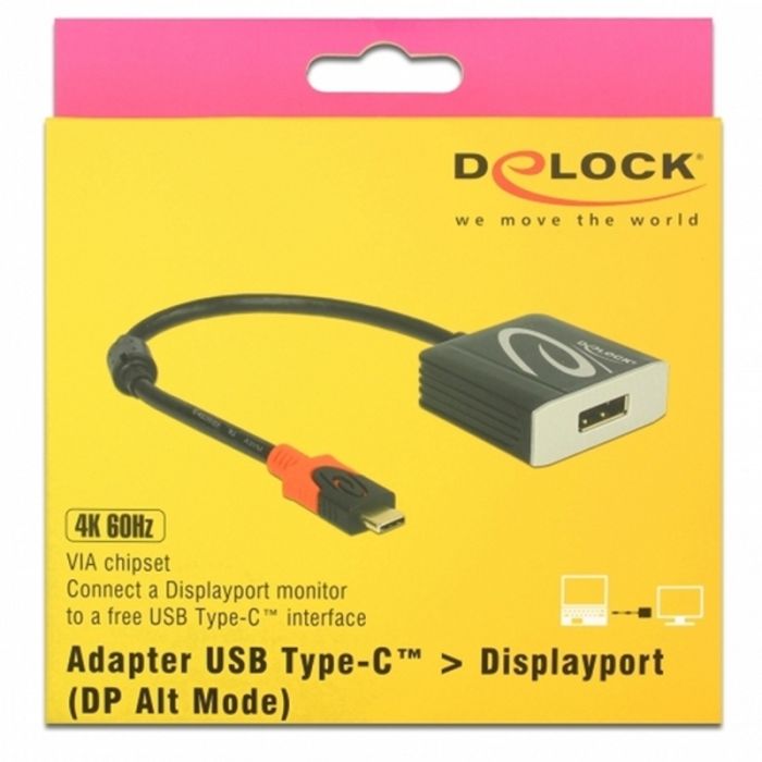 Adaptador DisplayPort a HDMI DELOCK 63585 Negro