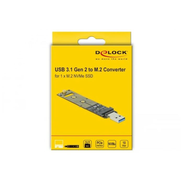 Adaptador para Disco Duro DELOCK 64069 Verde USB USB 3.1 PCIe M.2 2