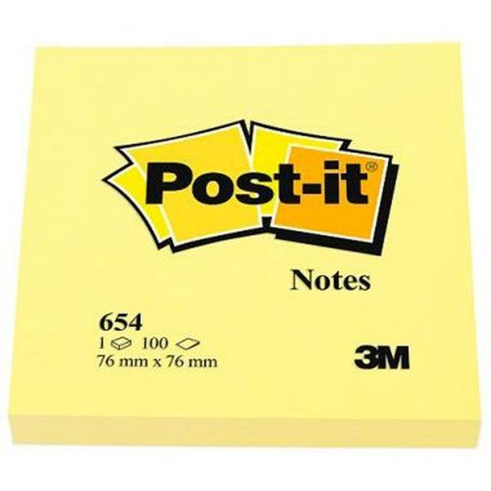 Notas Adhesivas Post-it CANARY YELLOW Amarillo 7,6 x 7,6 cm 36 Unidades 36 Piezas 76 x 76 mm