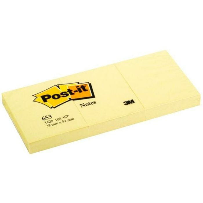 Bloc De Notas Adhesivas Quita Y Pon Post-It Amarillo Canario 38x51 mm Pack Promocional 16+4 gratis