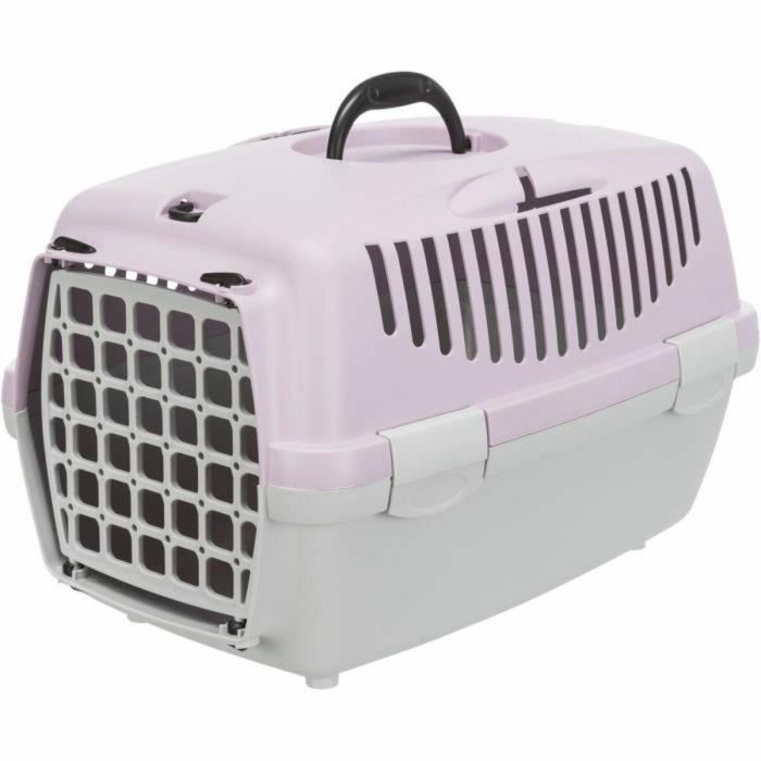 TRIXIE Caja de transporte Capri 2 - XSS - 37 x 34 x 55 cm - Gris claro y morado - Para perros