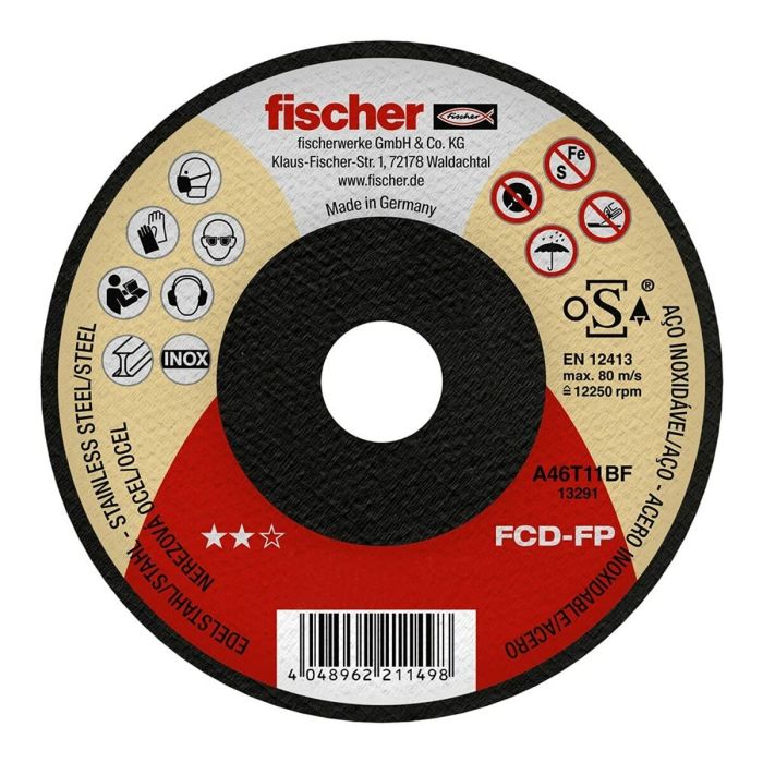 Disco fcd-fp ø115x1x22,23 plus, corte de metales 531709 fischer