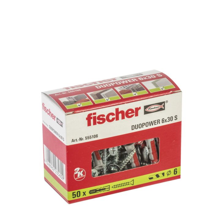 Tacos y tornillos Fischer duopower 50 Tacos y tornillos (4,5 x 40 mm) 5