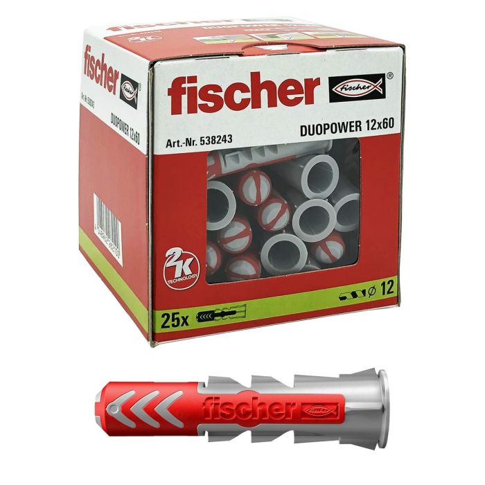 Tacos Fischer DuoPower 538243 Ø 12 x 60 mm Nailon (25 Unidades) 2