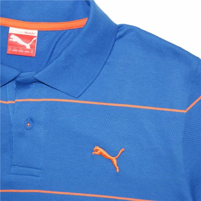 Polo de Manga Corta Hombre Puma Jacquard Azul 1