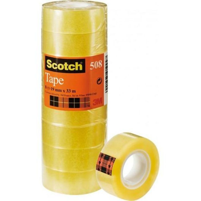 Set de Cintas Adhesivas Scotch 508 Transparente 19 mm x 33 m (189 Unidades) 1