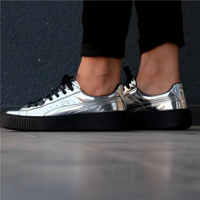 Zapatillas Deportivas Mujer Puma Basket Platform Metallic  Gris claro 1